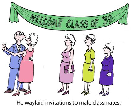 He waylaid invitations to male classmates.