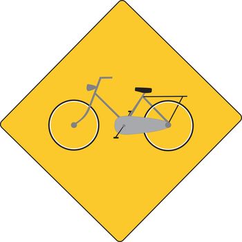 yellow sign no biking allowed