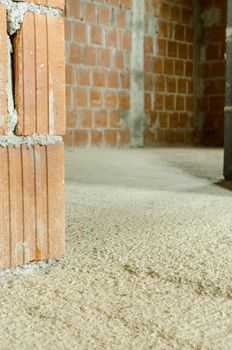 Detail of house under construction.