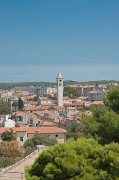 View of the city and the bay from the hill Kastel. Pula. Croatia