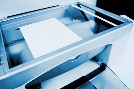 Close-up working printer scanner copier device