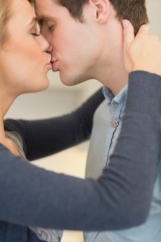 Couple kissing lovingly
