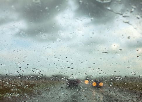 Water drops on a car window