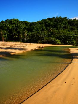 Freshwater river on a beach, Playa El Limon, Dominican Republic