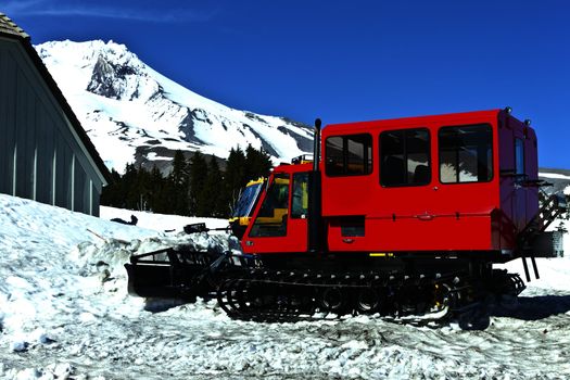 Snow plows machines at Timberline Lodge Mt. Hood Oregon.