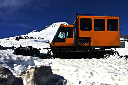 Snow plows machines at Timberline Lodge Mt. Hood Oregon.