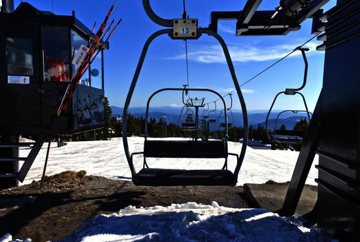 Lift chair at Timberline Lodge on Mt. Hood Oregon.