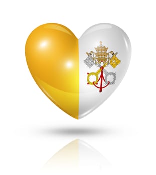 Love Vatican City symbol. 3D heart flag icon isolated on white with clipping path