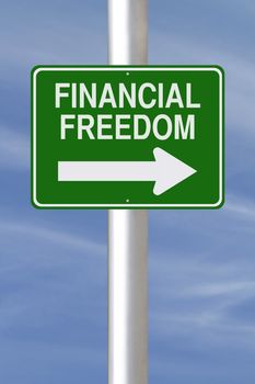 A modified one way street sign on Financial Freedom