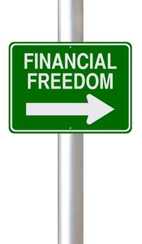 A modified one way street sign on Financial Freedom