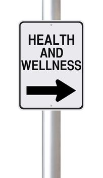 A modified one way street sign on Health and Wellness