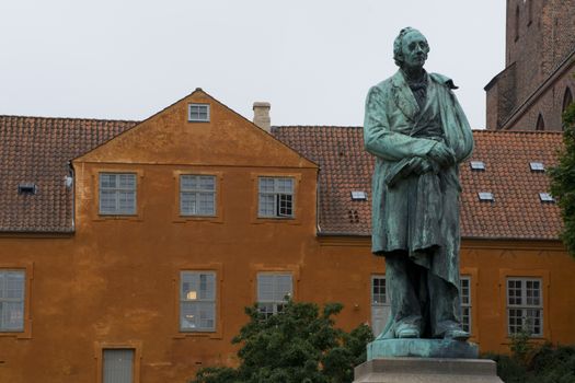 Statue of the famous novelist Hans Cristian Andersen in his born city: Odense in Funen, Denmark