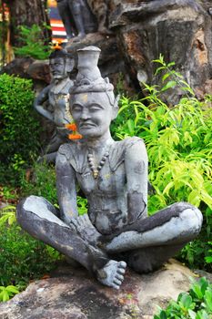 Hermit contortionist in wat pho of Thailand