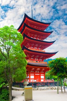 Five-storied pagoda  at Miyajima island, Japan 