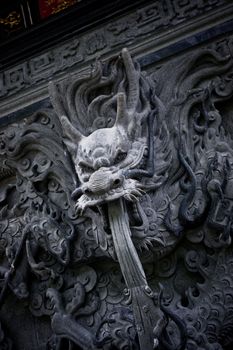 Dragon statue in temple