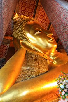 The most beautiful reclining buddha image in Thailand