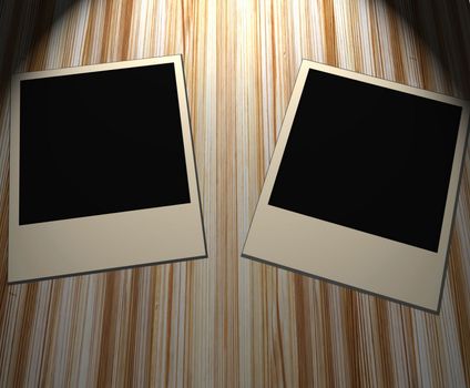 Blank old picture frames  on wooden background