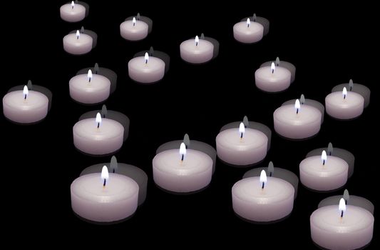 burning candles in the shape of a Star of David on the table