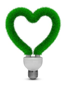 energy saving bulb on white background. Isolated 3D image