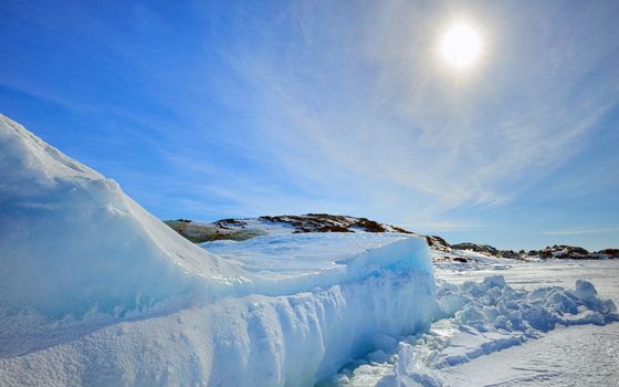 Iceberg in Greenland in sunshine
