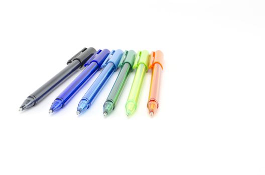 colorful pens isolated on white background