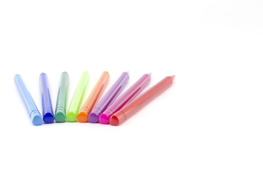 colorful pens isolated on white background