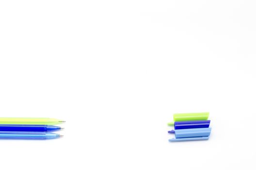 colorful pens isolated on white background