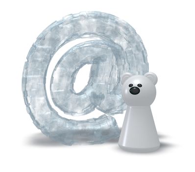 frozen email alias and polarbear token - 3d illustration