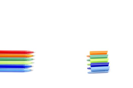 colorful pens isolated on white background