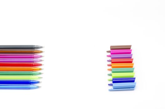 colorful pens isolated on white background