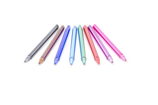 colorful pens isolated on white background