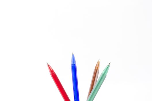 colorful pens isolated on white background