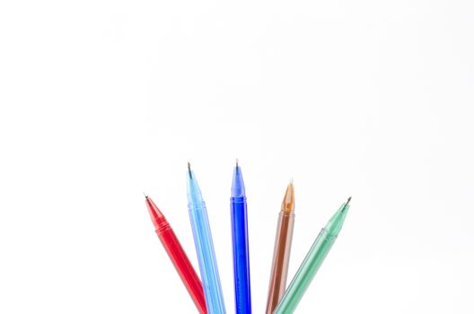 colorful pens isolated on white background