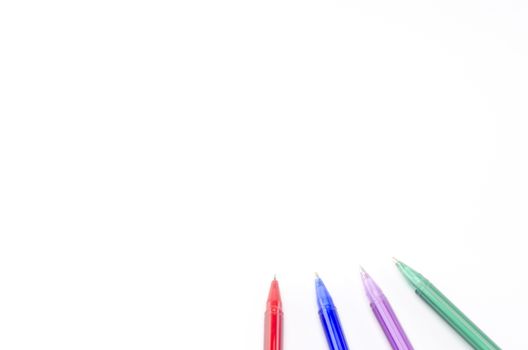 colorful pens isolated on white background