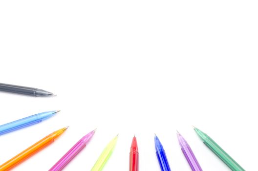 colorful pens isolated on white background