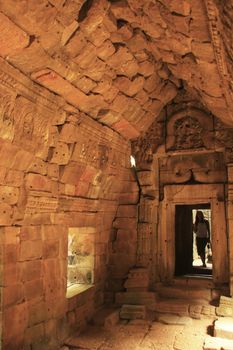 Corridor, Preah Khan temple, Angkor area, Siem Reap, Cambodia