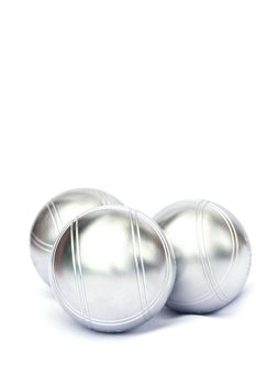 Petanque on white background