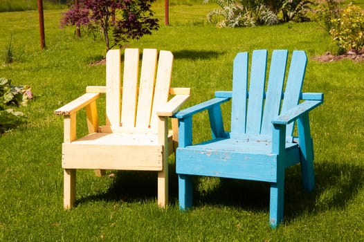 Sunlit lawn chairs