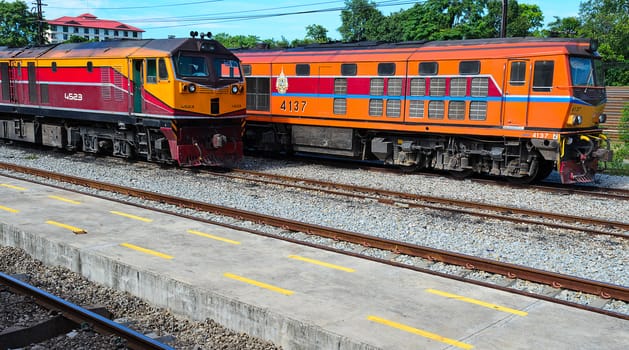 The Engine Train of Thailand at Railway Station.