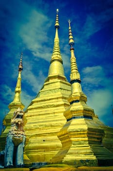 Phra Tad Baan Tak, The Golden Pagoda Landmark of Thailand locate in Tak province.