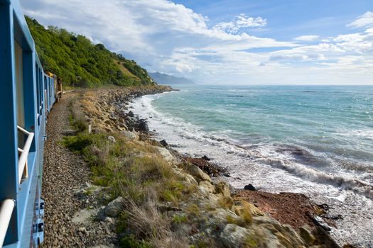 Scenic train ride in New Zealand