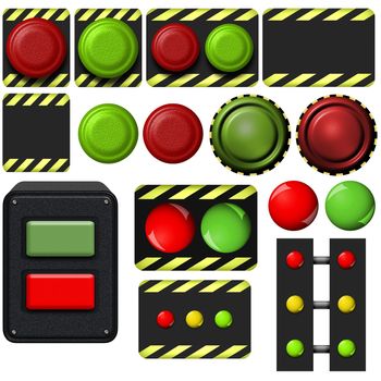 Illustration of many Buttons and lights