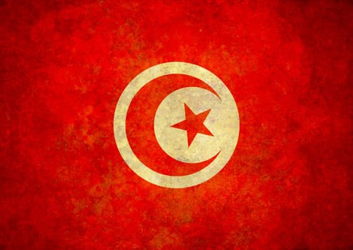 Illustration of Tunisia Flag with grunge effect