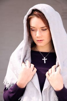 Closeup portrait of a beautiful young woman
