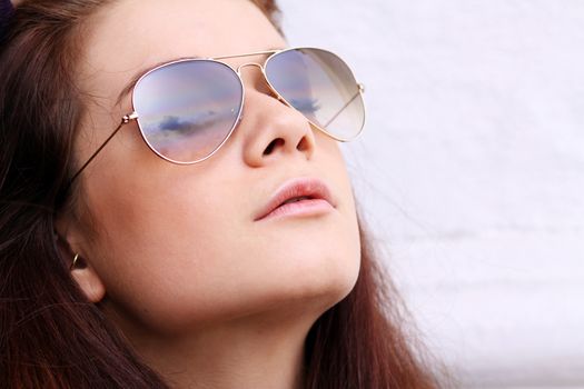 Closeup portrait of a beautiful young woman