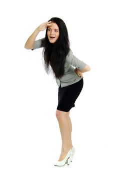 Full length of a beautiful young lady in dress