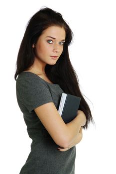 young woman with the book in hands
