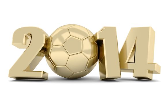 happy new year 2014 Illustrations 3d on a white background