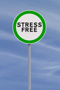 A conceptual road sign on freedom from stress