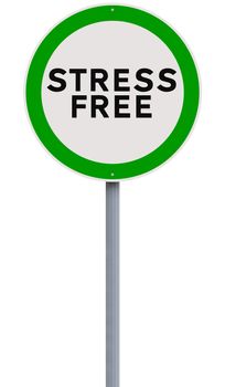 A conceptual road sign on freedom from stress